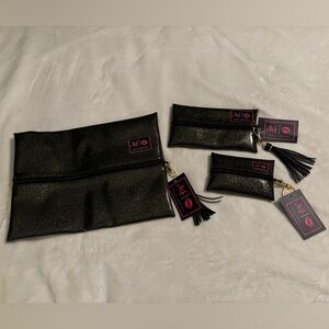 Makeup Junkie flat bags set of large, small, & mini nwt